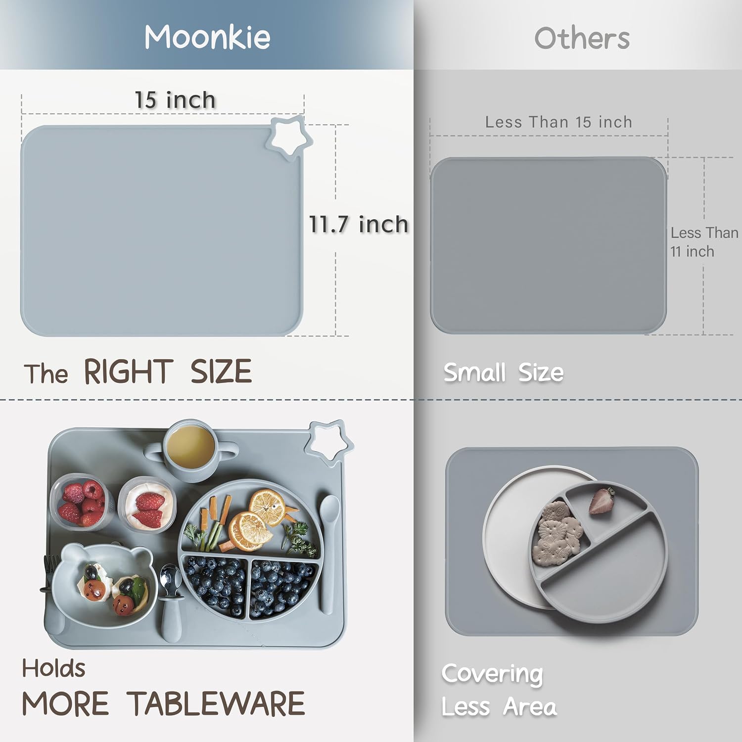 Detalle de Moonkie Silicone Placemats 2-Pack