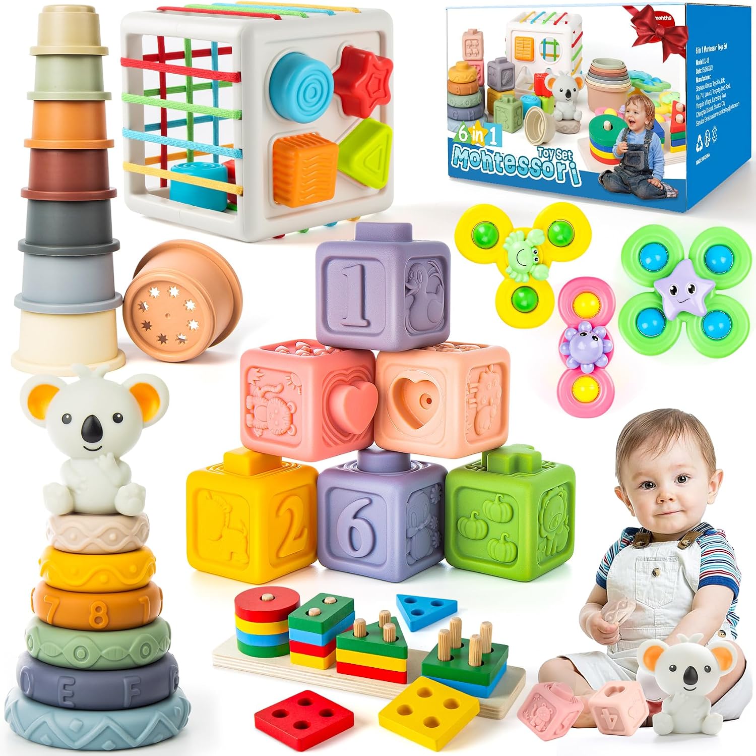 Detalle de 6-in-1 Montessori Baby Toy for 6–12 Months