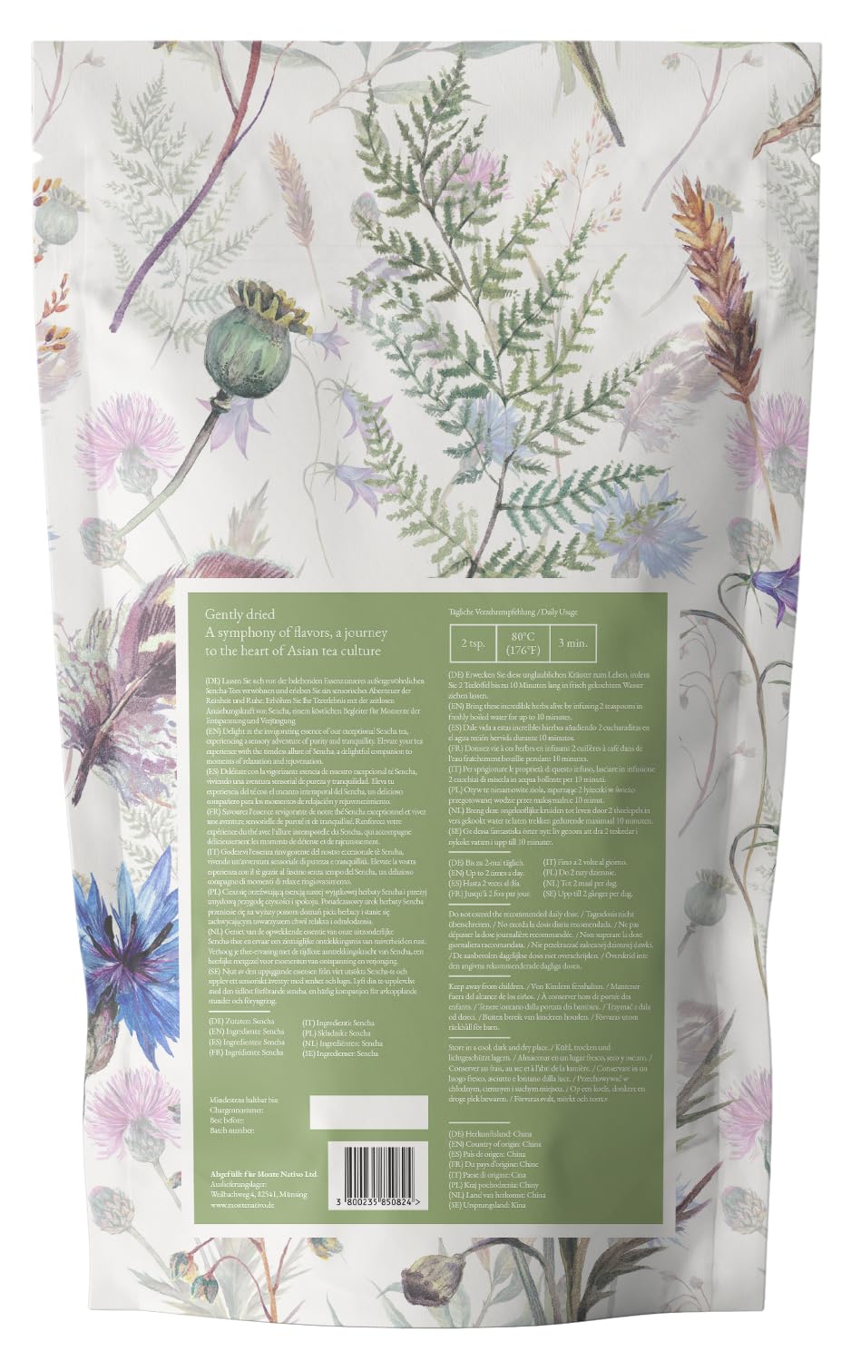 Detalle de Sencha Grüner Tee lose Monte Nativo (200 g) – aromatischer Grüntee ohne Zusatzstoffe