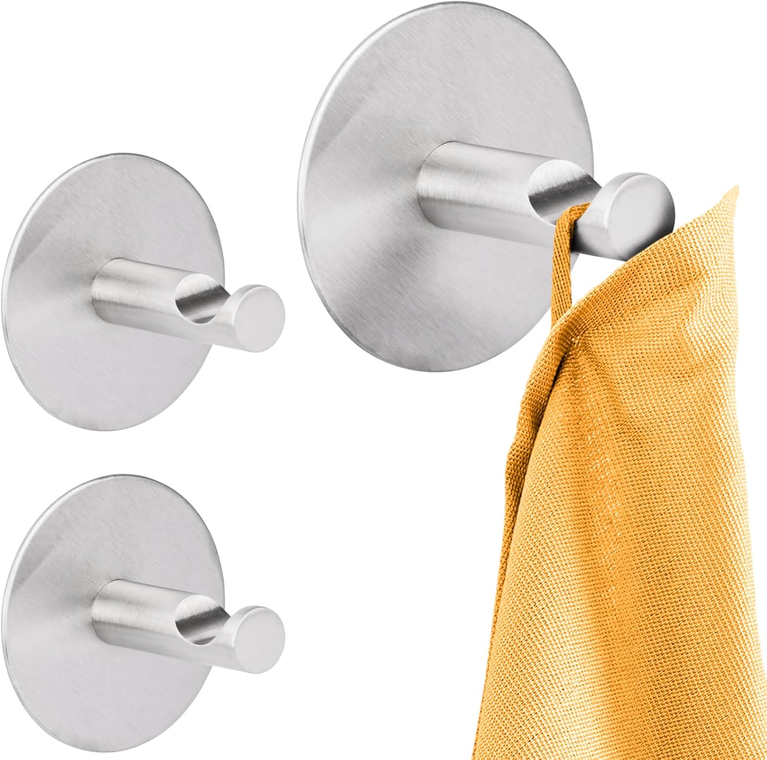 Detalle de RICOO Crochet Adhésif Mural en Acier Inoxydable – Lot de 3, MH016-3