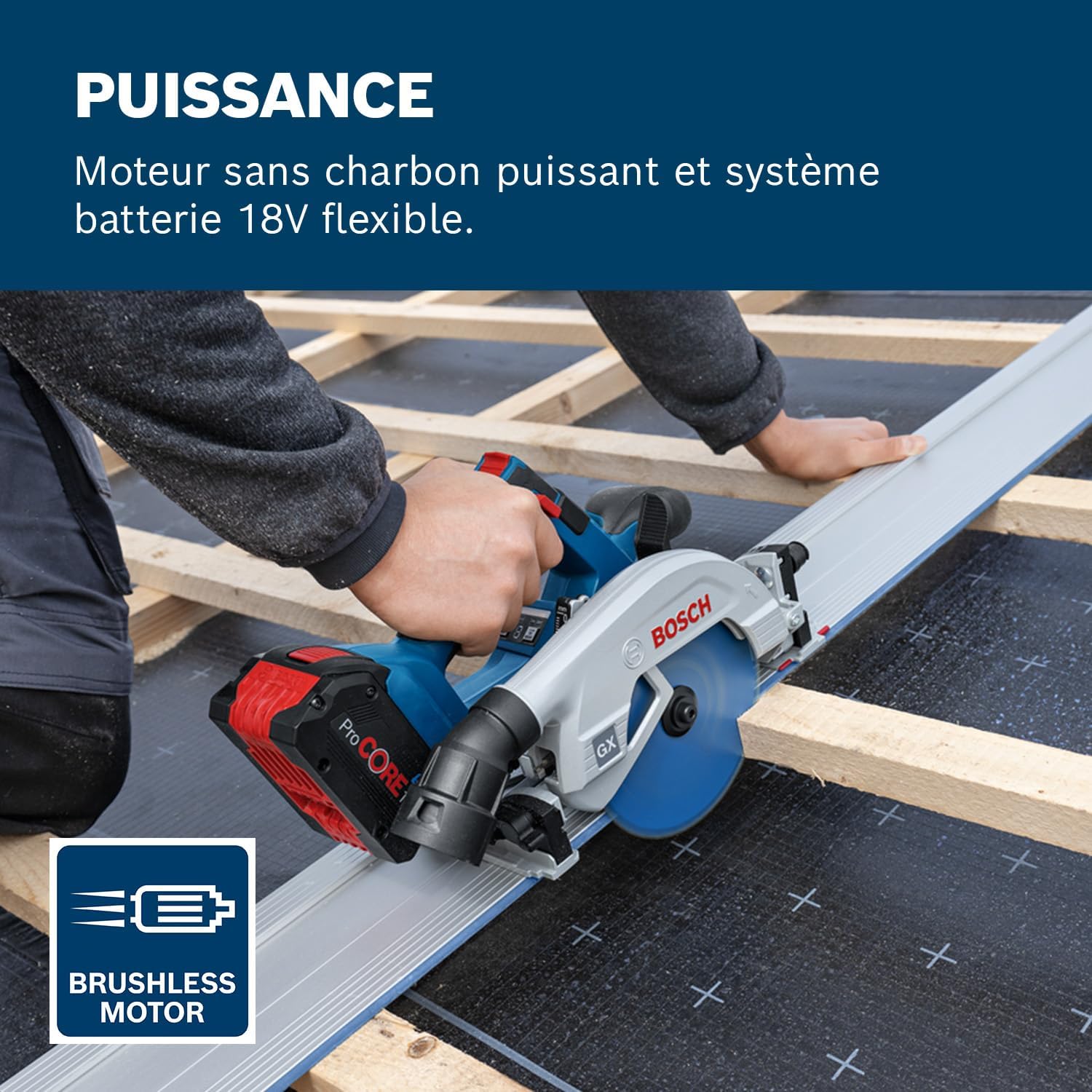 Thumbnail 3 de Bosch Professional GKS 18V-57-2 GX – scie circulaire sans fil 18V System, L-BOXX (sans batterie/chargeur)
