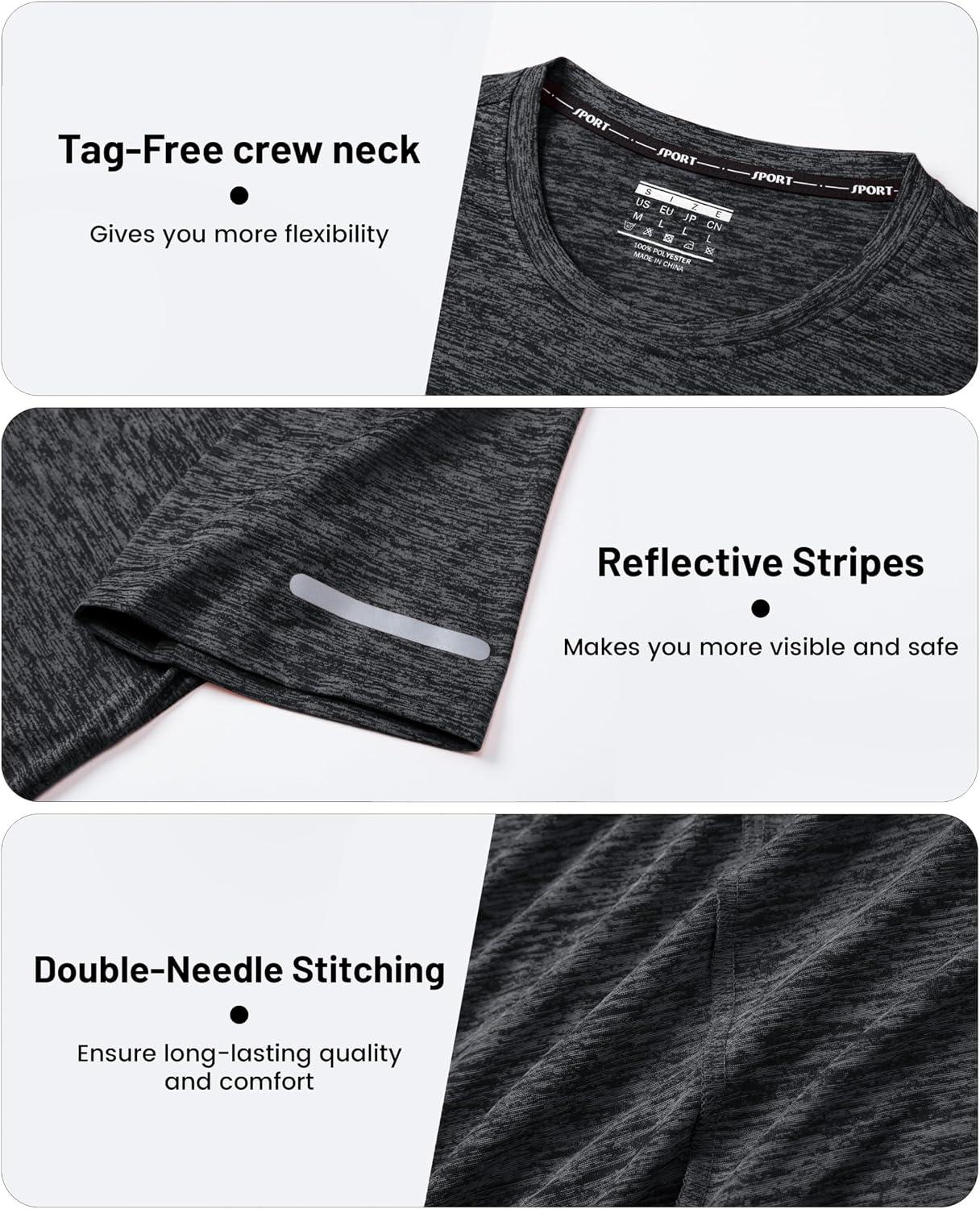 Thumbnail 4 de MAGCOMSEN Men's T Shirt for Gym, Running and Training