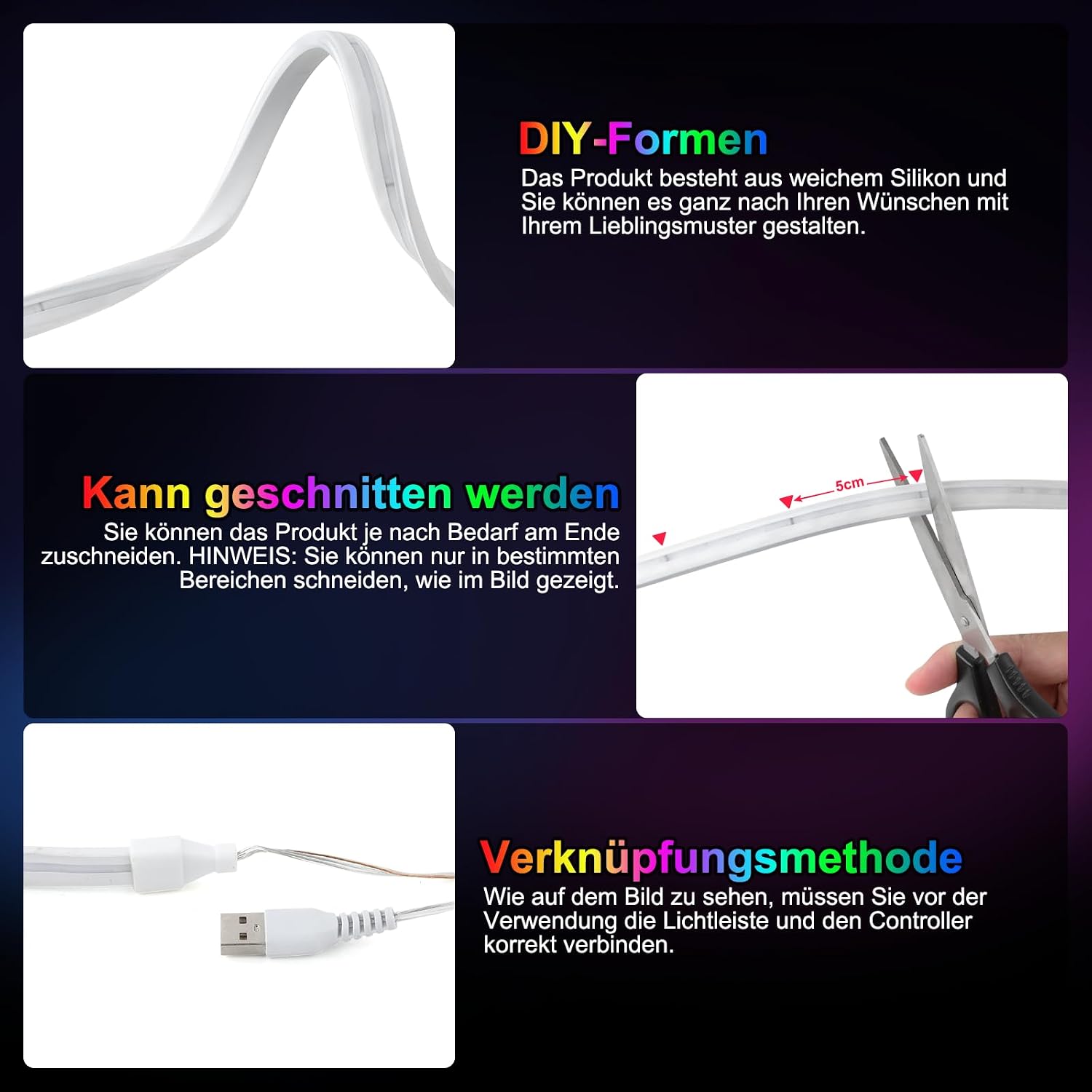 Detalle 2 de Kangtaixin LED Neon Strip 1m tira LED RGBICW