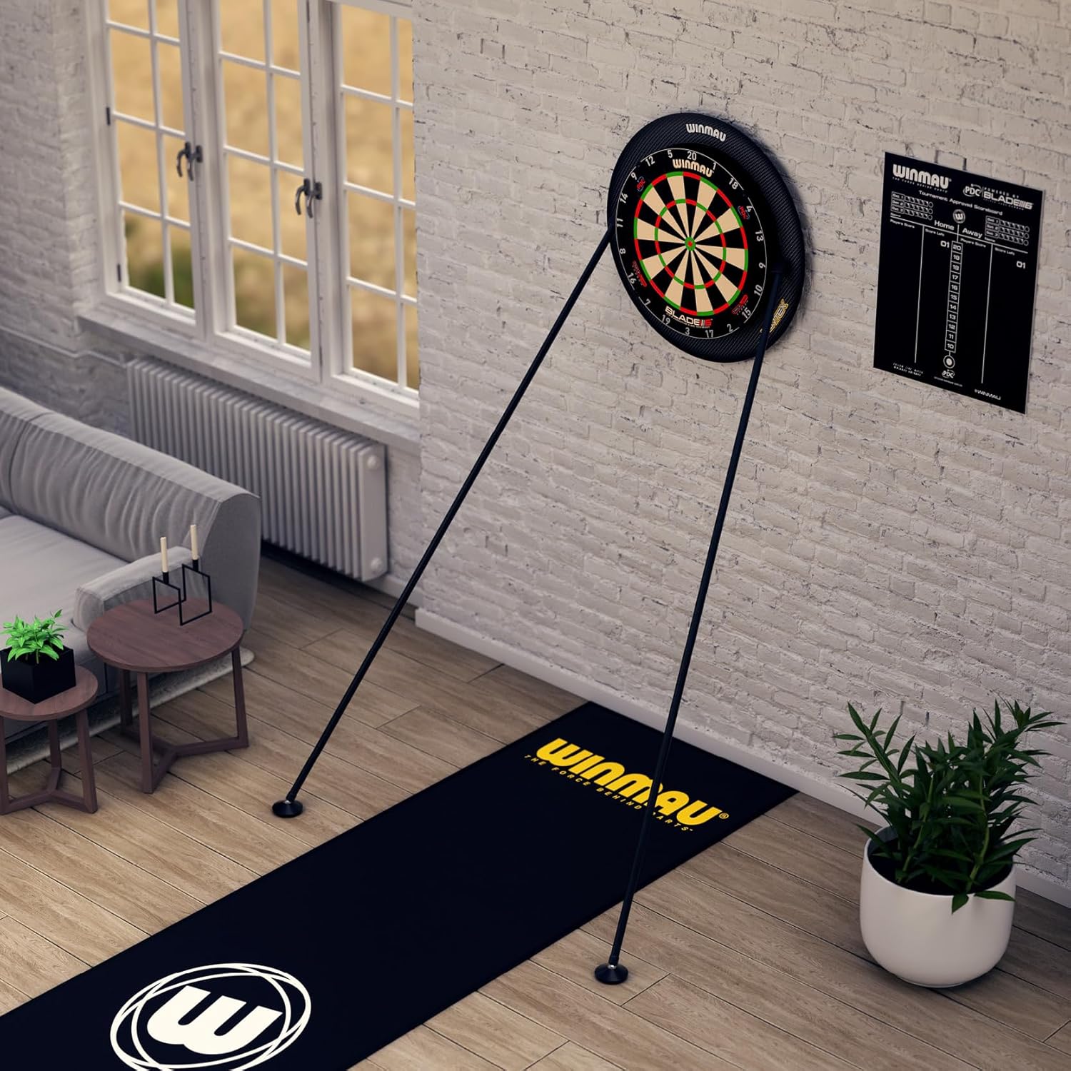 Thumbnail 1 de WINMAU Xtreme 2.0 & Vertex Dart Board Stand – Portable, Adjustable Tripod Stand