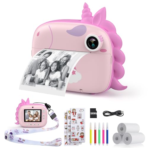 Detalle de HiMont - Cámara infantil digital e instantánea con impresión Zero-Ink (rosa)