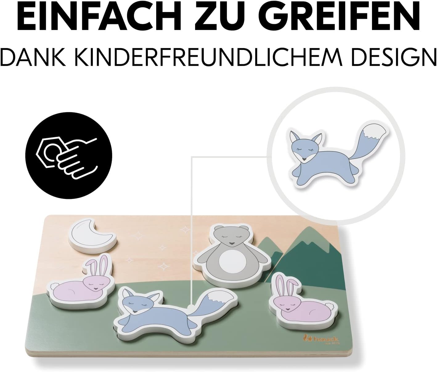 Thumbnail 4 de hauck Greifpuzzle für Kleinkinder Puzzle N Fit ab 1 Jahr (Forest)