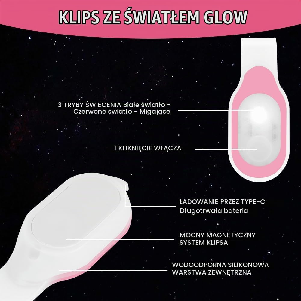 Detalle de Ainiv lampka LED z klipsem, magnetyczna, 3 tryby, ładowanie USB-C