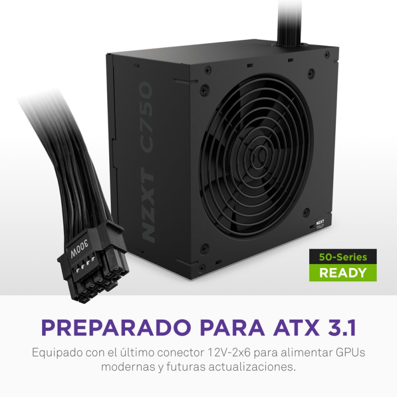 Detalle 2 de Fuente de Alimentación NZXT 750W 80+ Bronze PA-7B3BB-EU con ventilador 120 mm