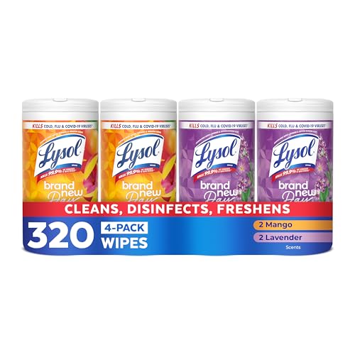 Lysol Disinfecting Wipes, Multi-Surface, Lavender + Mango, 80 ct (4 Pack)