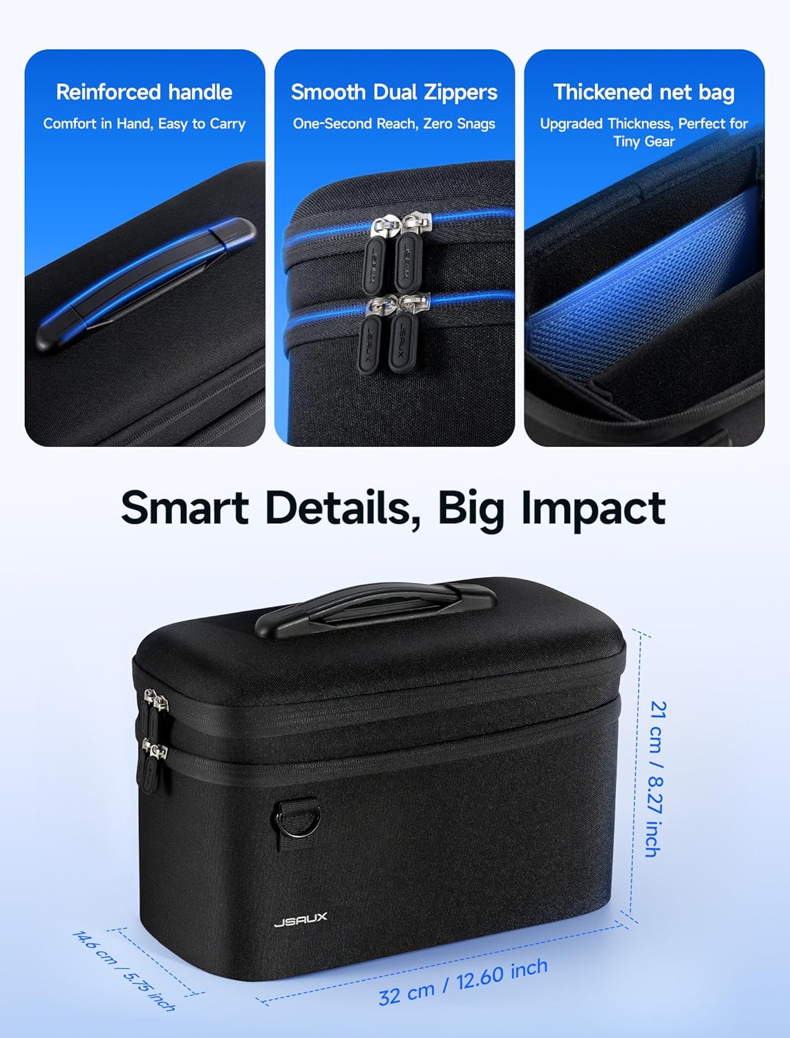 Thumbnail 6 de JSAUX All-in-One Tasche für Nintendo Switch 2 – Reiseaufbewahrung für Konsole, Dock, Controller & Zubehör (Schwarz)