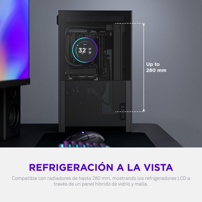 Thumbnail 2 de Torre NZXT H2 Flow Mini-ITX Negro Vidrio templado Dual Cámara: equilibrio entre tamaño y flujo de aire