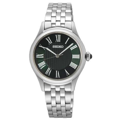 Detalle de Seiko SUR611P1: reloj analógico de cuarzo para mujer con correa de acero inoxidable