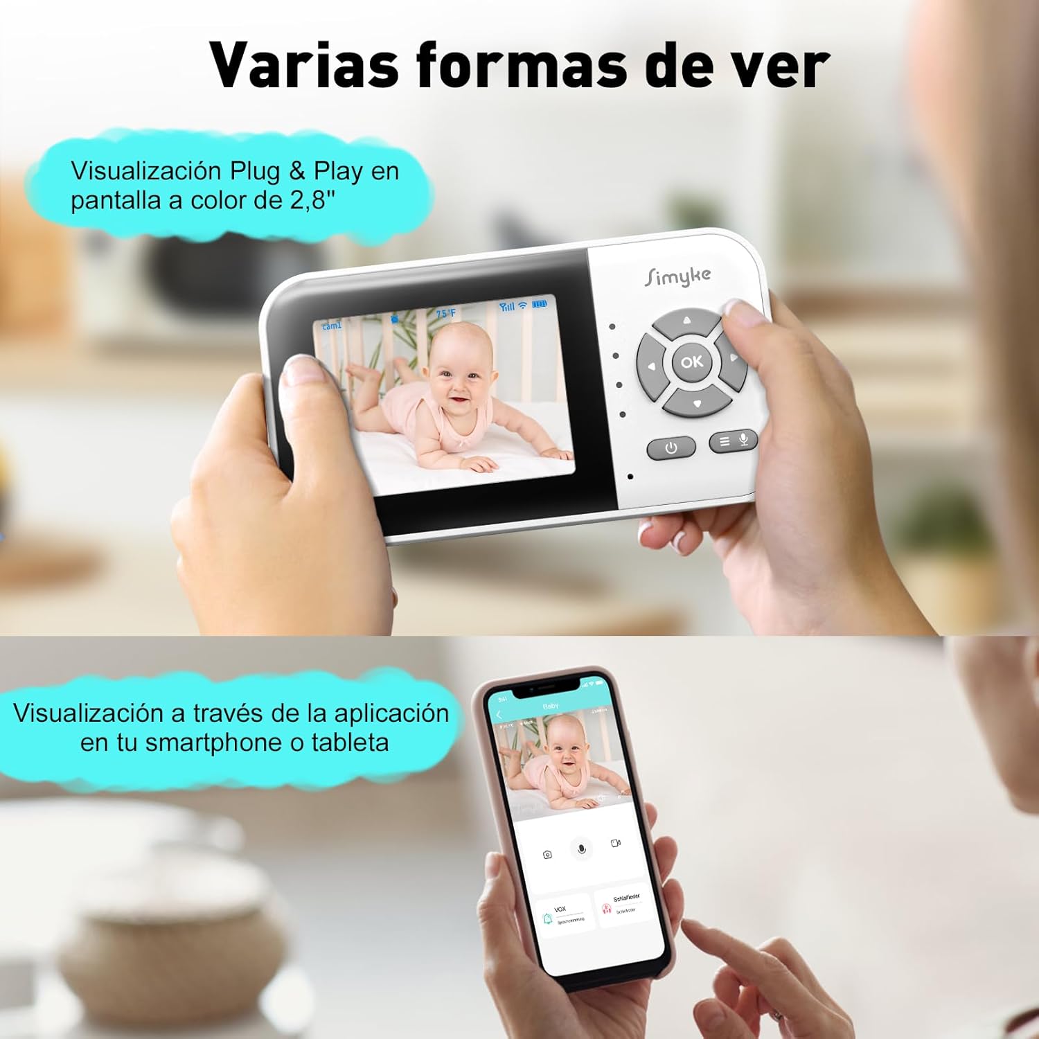 Thumbnail 2 de Simyke Vigilabebes 2,8" monitor