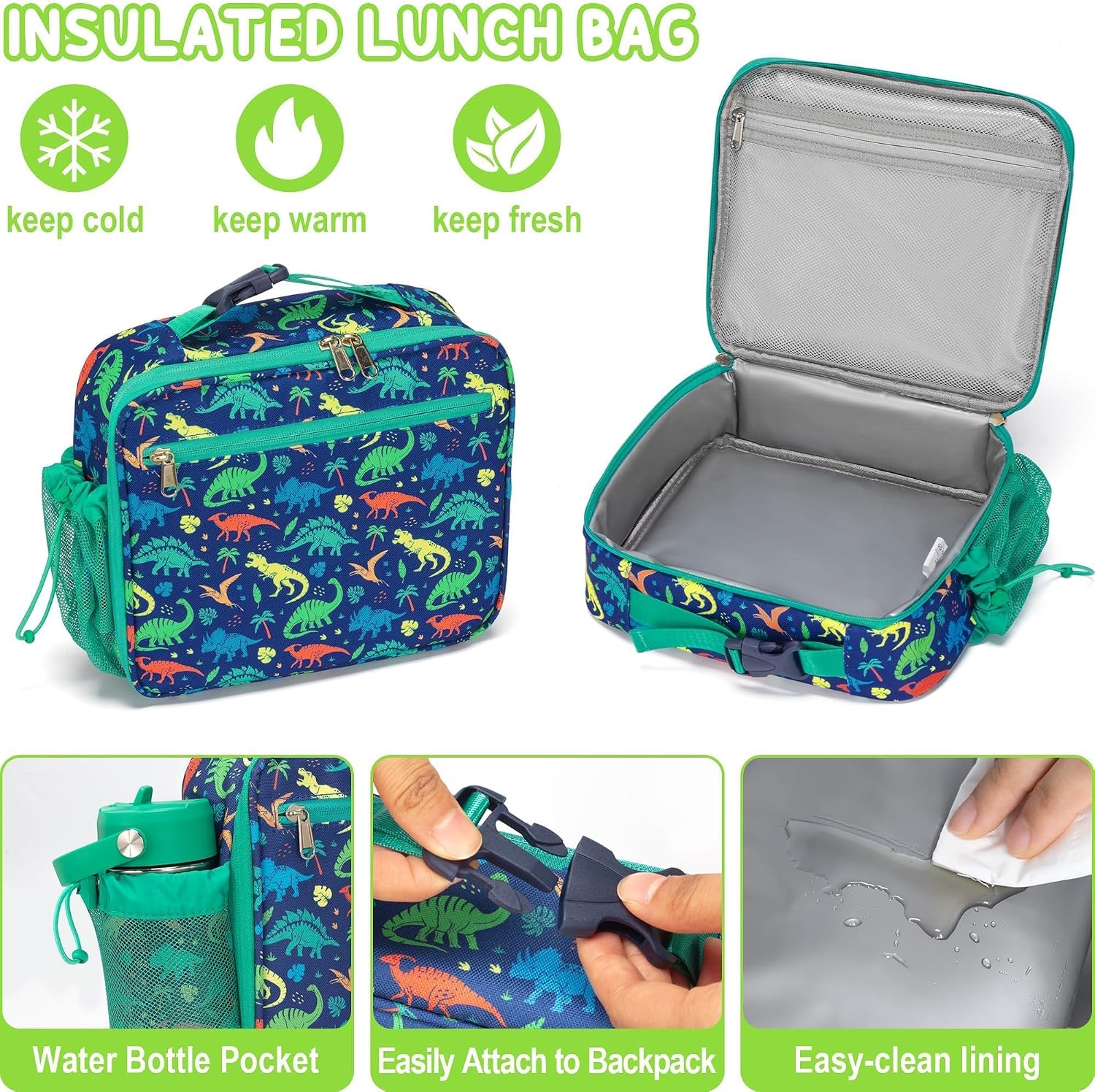 Thumbnail 6 de Fimibuke 3-Piece Kids Backpack Set: Waterproof School Day Bundle for Girls (Rainbow)