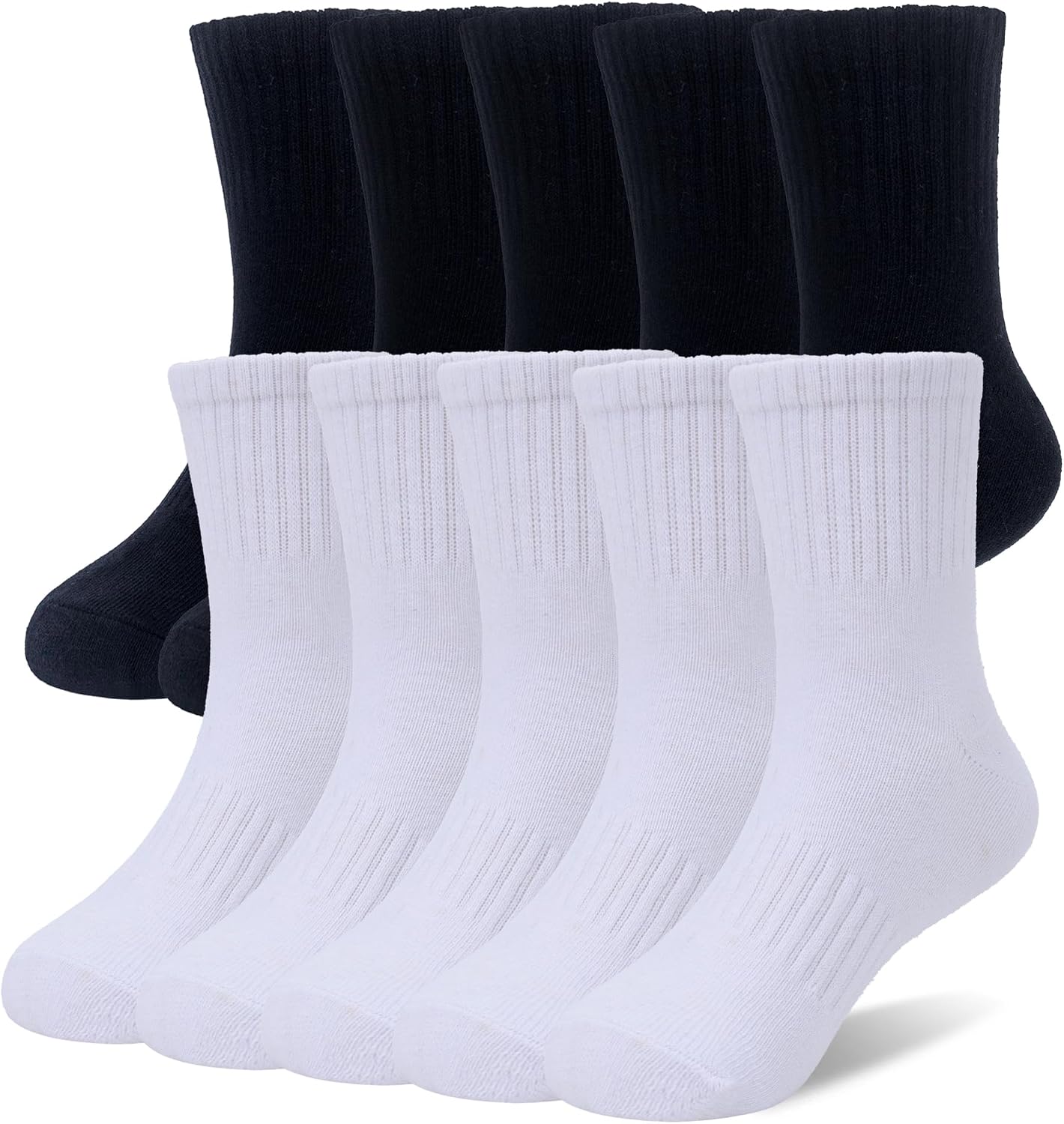 Thumbnail 6 de SEEYAN Kids Socks: Classic Black, White & Grey Crew Socks for Busy Kids