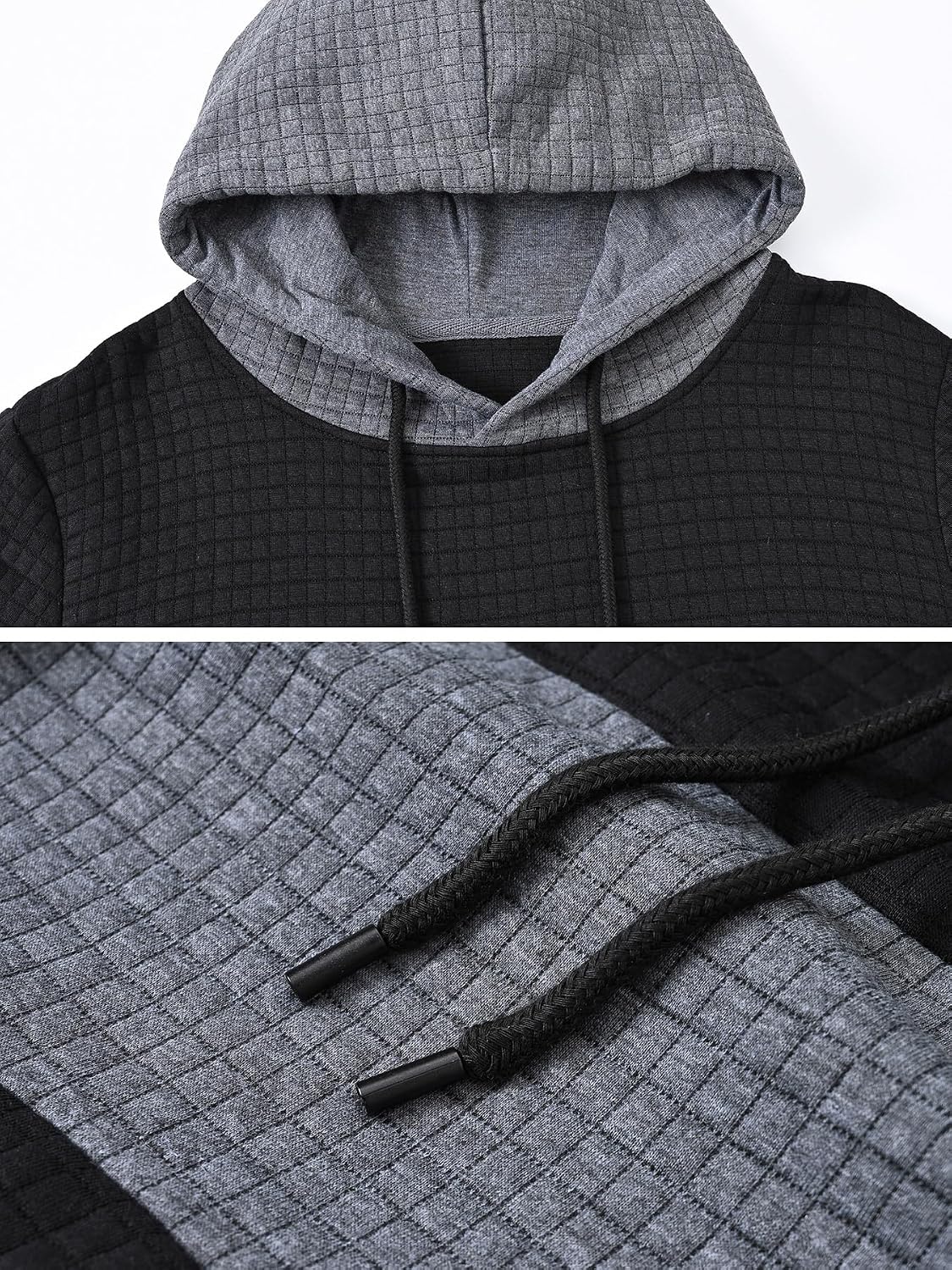 Thumbnail 1 de YuKaiChen Herren Patchwork Hoodie Langarm – Jacquard Farbblock Pullover mit Taschen