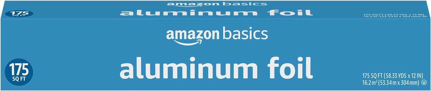 Detalle 2 de Amazon Basics Aluminum Foil for Cooking, Roasting and Food Wrap — 350 Sq Ft (2 x 175 Sq Ft)