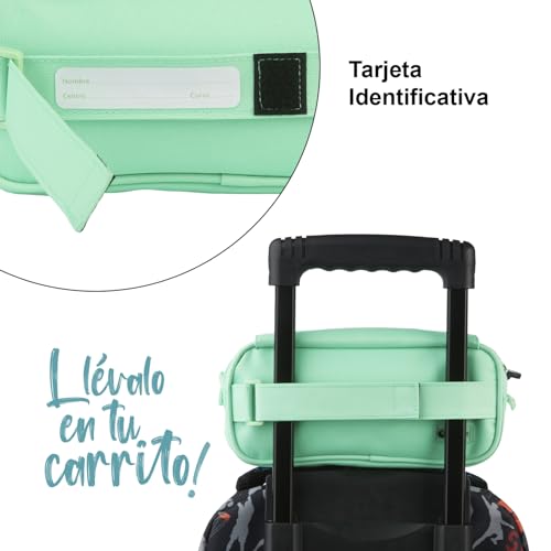 Detalle de Grafoplás Estuche Escolar Tres Compartimentos con Solapa | Mint