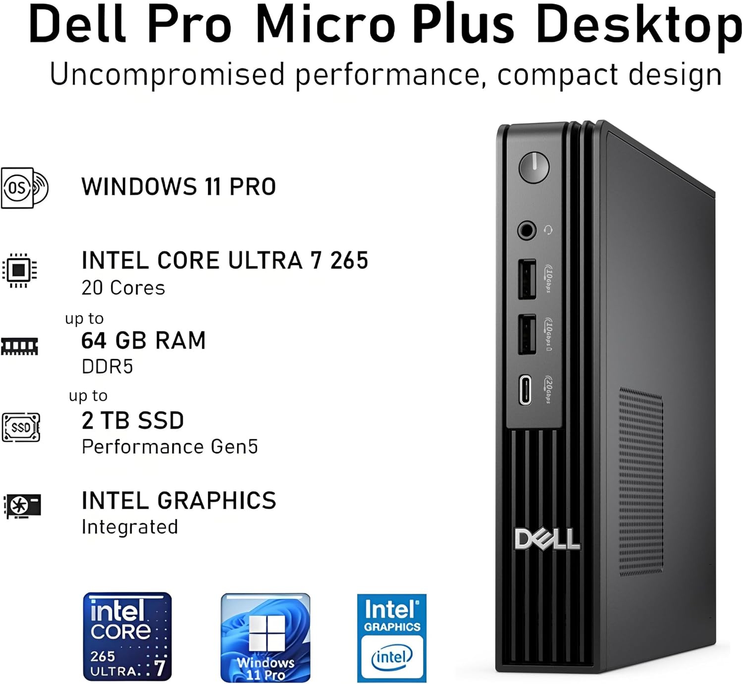 Detalle 2 de Dell Pro Micro Plus Mini PC, Intel Core Ultra 7 265