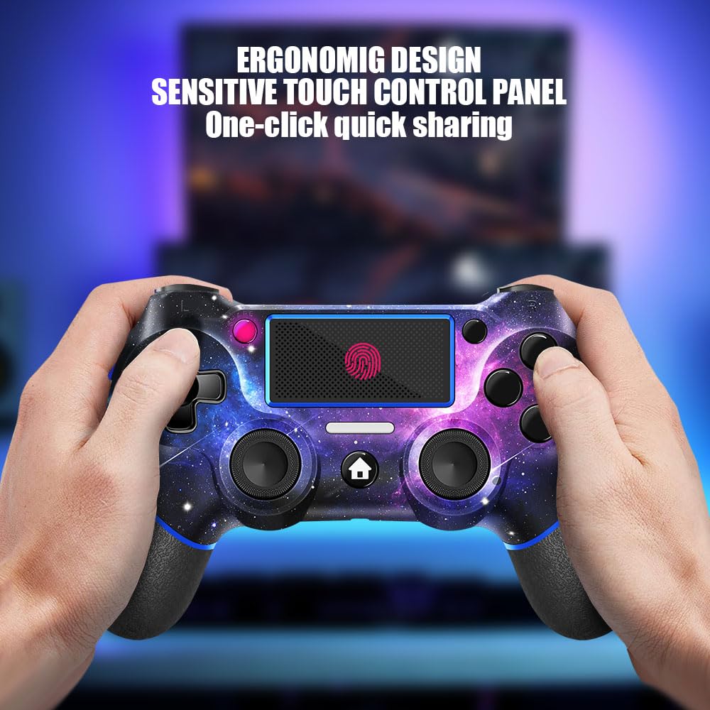 Thumbnail 6 de AceGamer Wireless Controller for PS4 (Custom Design V2, Galaxy) with 3.5mm Audio Jack