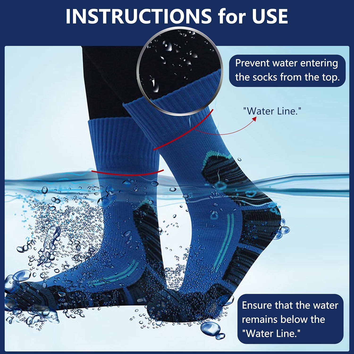 Thumbnail 1 de RANDY SUN Chaussettes imperméables respirantes Modèle Original unisexe pour ski, randonnée et trekking