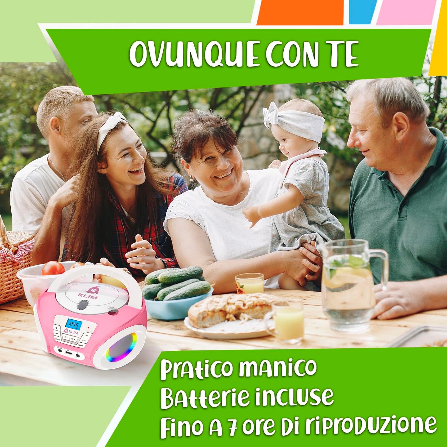 Thumbnail 4 de KLIM Candy Kids lettore CD portatile rosa