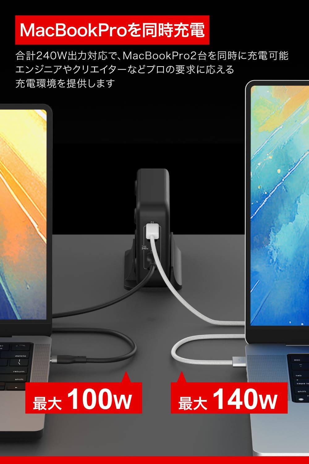 Detalle de バッファロー BSACPD24005C4BK 充電器 USB Type-C 4ポート・合計240W