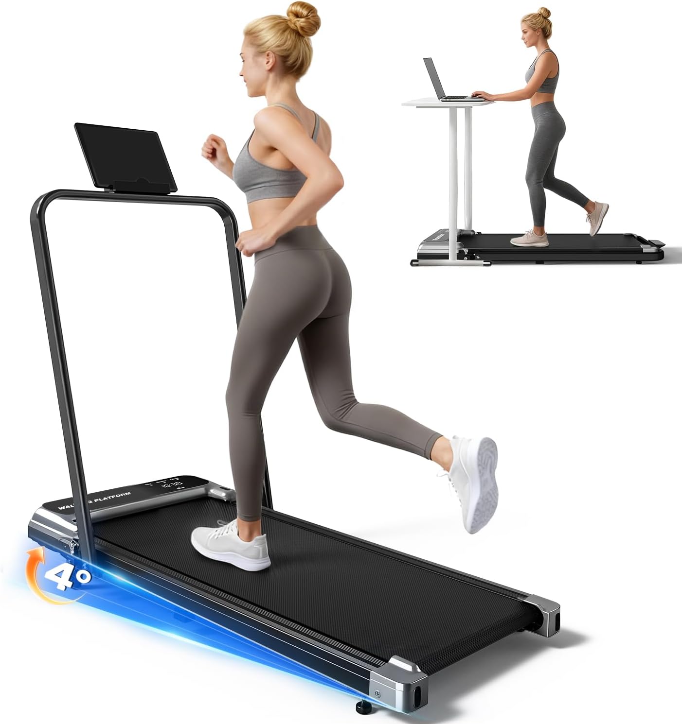 Imagen de Viamotion Walking Pad Treadmill for Home with Incline and Handle Bar en OfertitasTOP