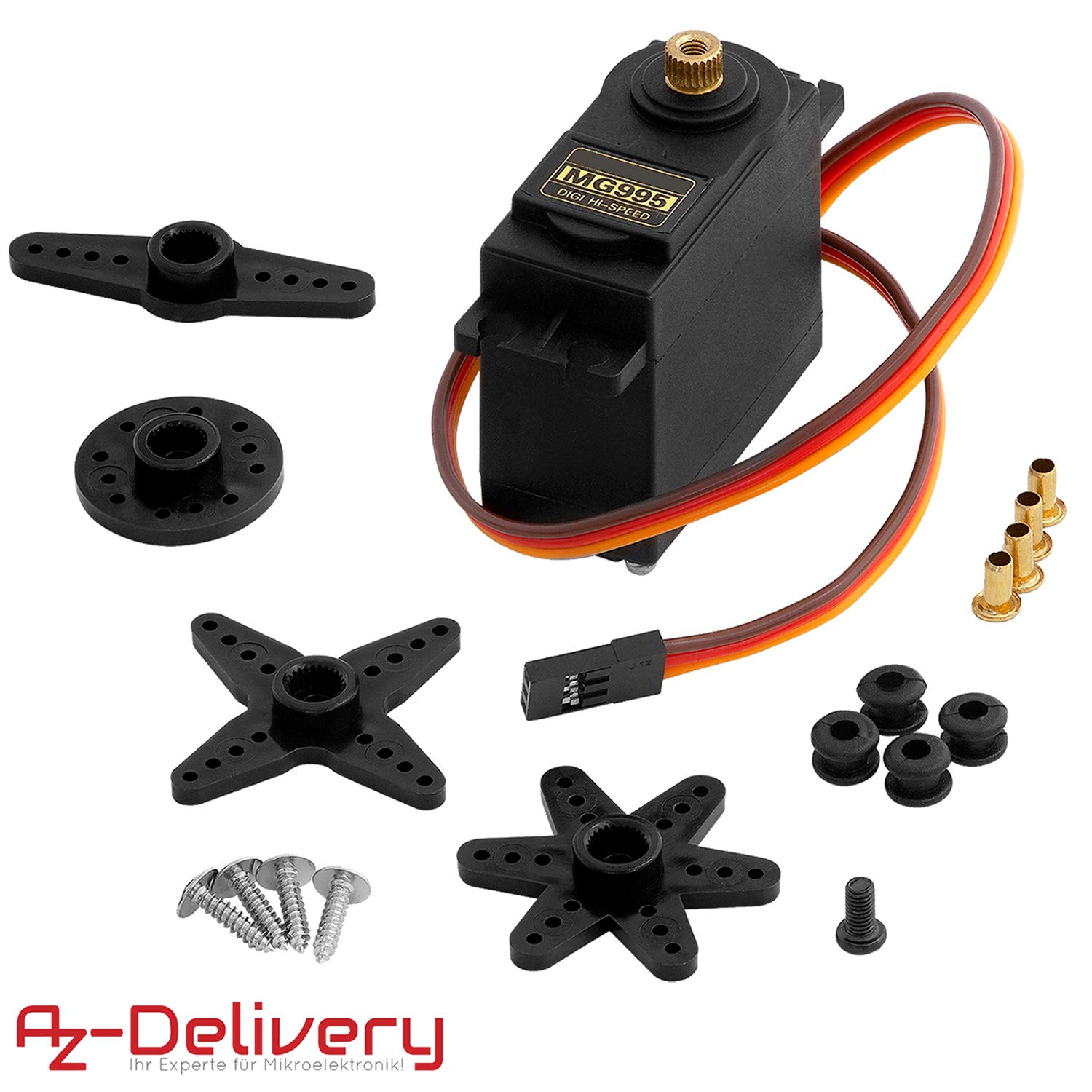 Thumbnail 3 de AZDelivery MG995 micro-servo numérique pour projets RC et robotique, compatible Arduino et Raspberry Pi