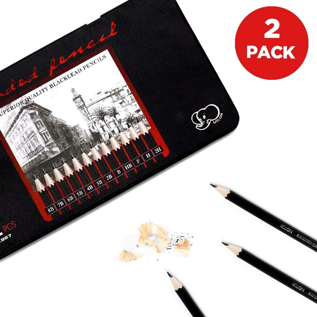 Detalle 2 de YSLON Professional Sketch and Drawing Pencils Set (24-Count, 8B-2H)