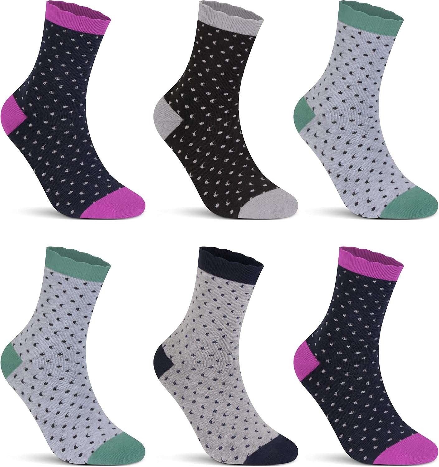 Detalle de L&K 6 paia calze da donna invernali termiche in cotone (92296)