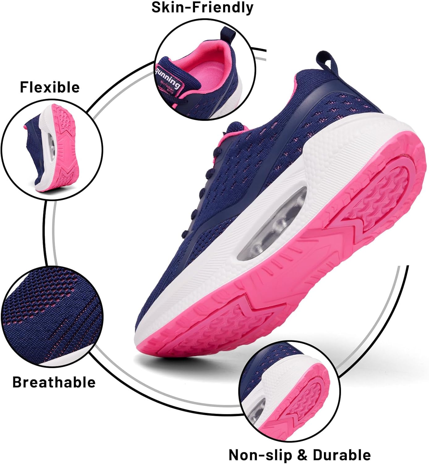 Thumbnail 3 de Mjytsd Womens Trainers Air Cushion Comfort Memory Foam – All‑Round Everyday Running Shoes