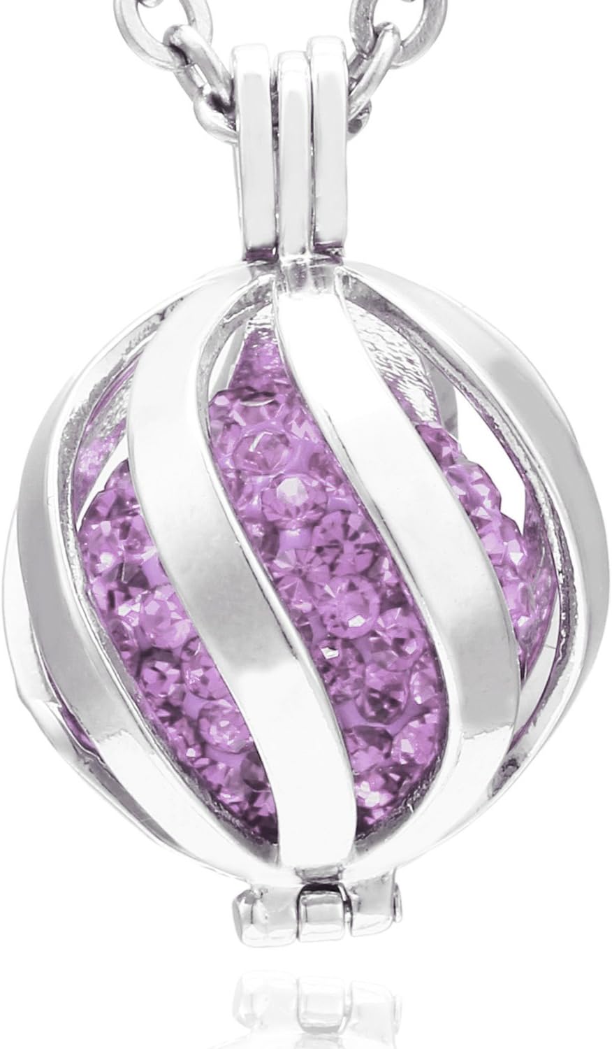 Thumbnail 6 de Morella Catenina Donna Angelo Custode in Acciaio Inox 70 cm con Ciondolo Spirale e Sfera zirconi Ø 16 mm