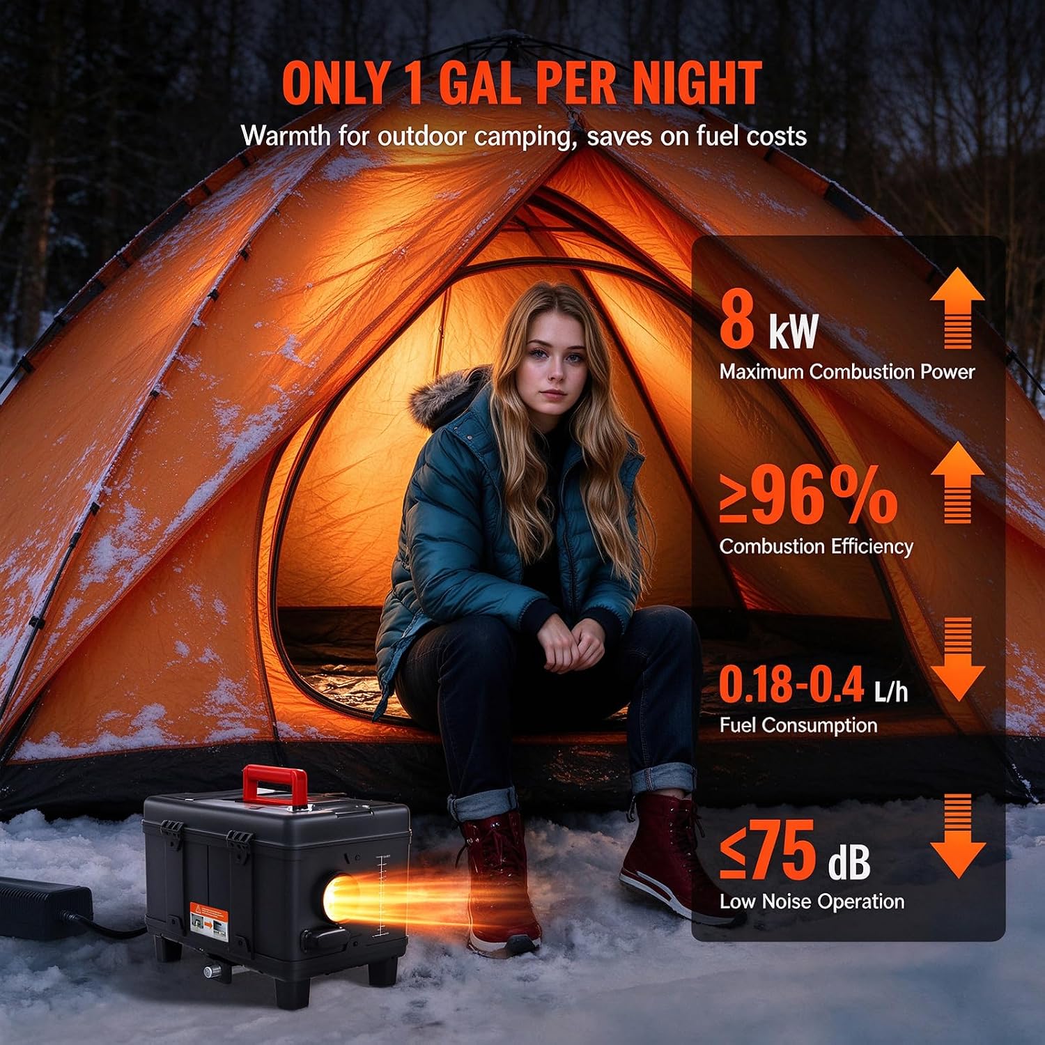 Thumbnail 4 de VEVOR XMZ-TB20 8KW Diesel Air Heater with App, Remote and CO Alarm