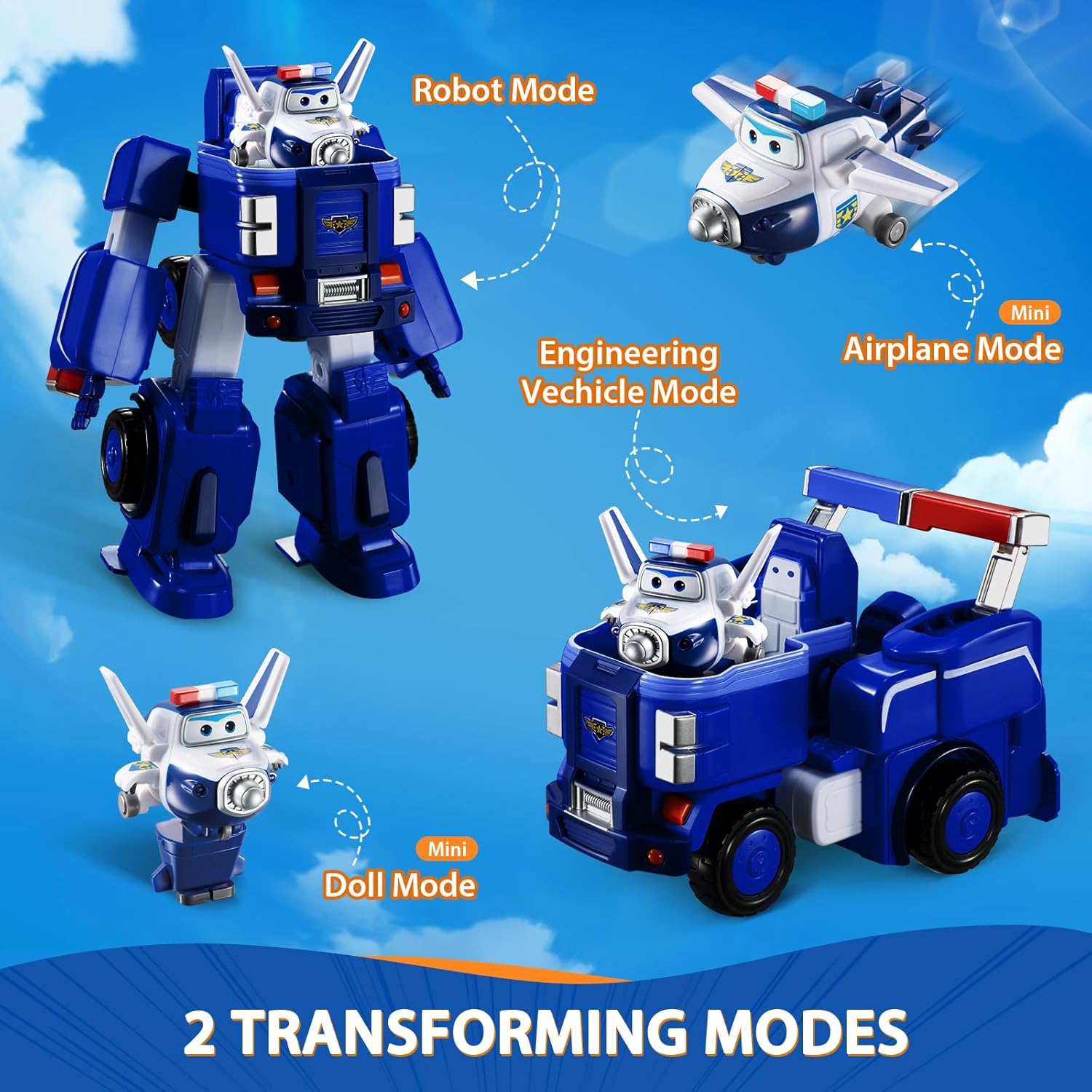 Detalle 2 de Super Wings Trasformabile Aereo Blu 18 cm