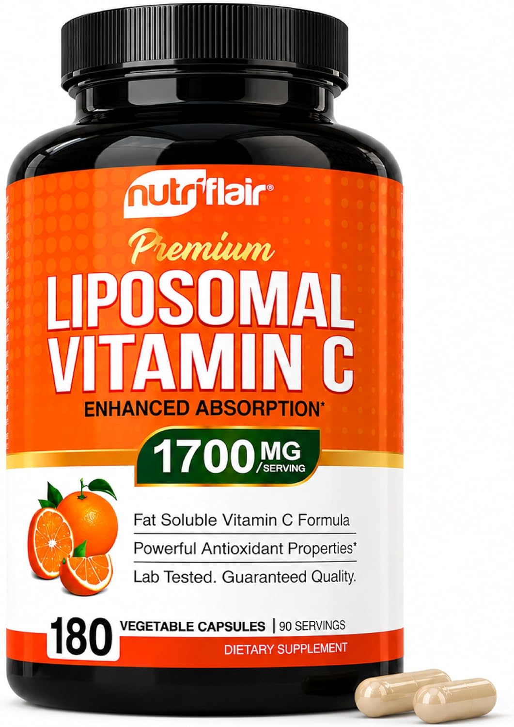 Detalle de NutriFlair LVC-1180 Liposomal Vitamin C, 1700 mg, 180 Capsules