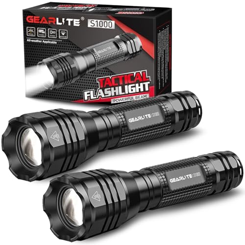Detalle de GEARLITE Linterna LED de aluminio, pack de 2, 5 modos y zoom
