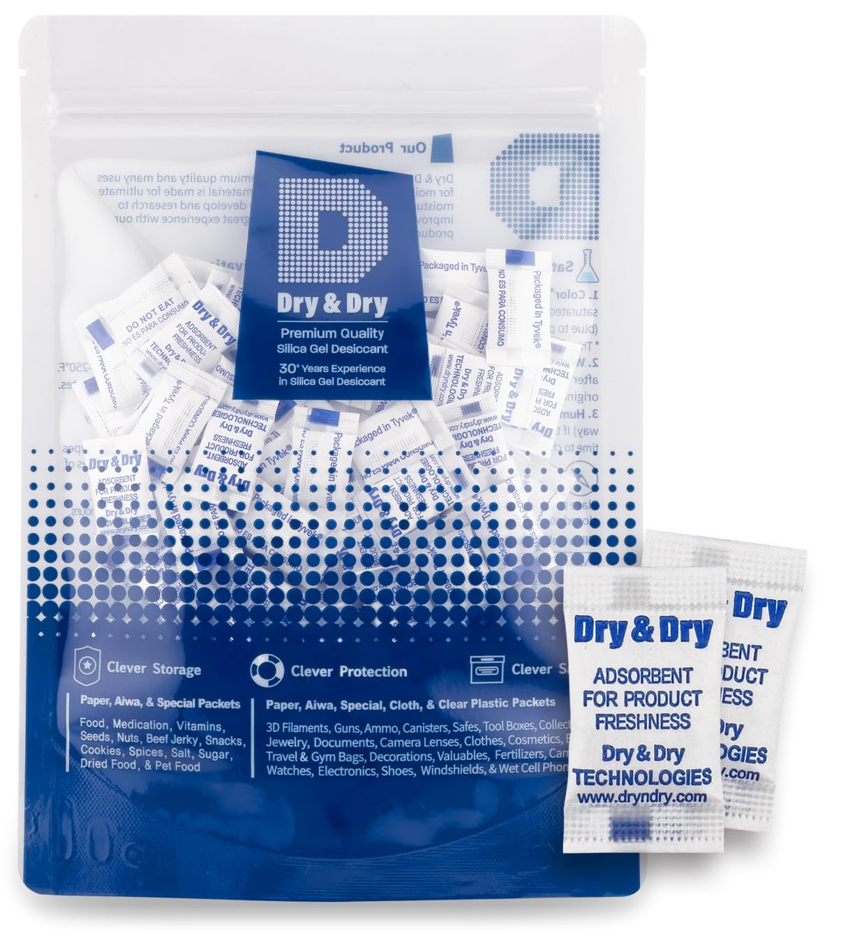 Detalle de ドライ&ドライ DD0.5G50-TYVEK シリカゲル乾燥剤 0.5グラム・50パック、タイベック®製