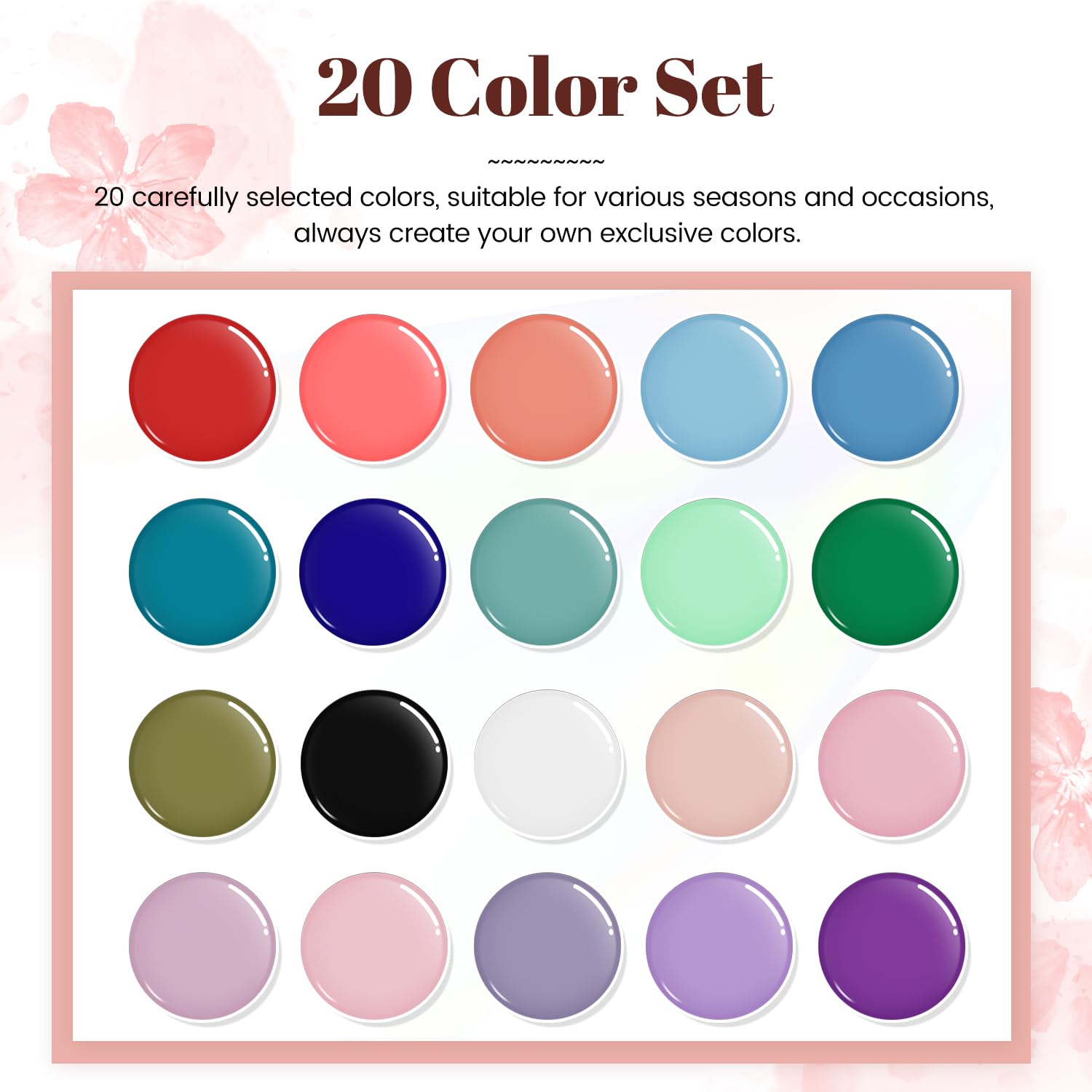 Thumbnail 2 de JODSONE 23-Piece Gel Nail Polish Set with Base, Glossy Top Coat, and Matte Top Coat