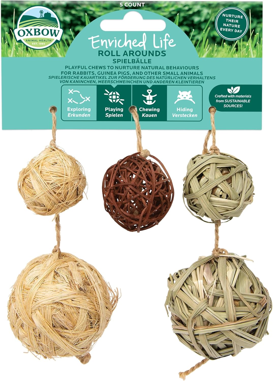 Detalle de Oxbow Enriched Life Wobble Teaser – Jouets interactifs pour lapins et petits rongeurs