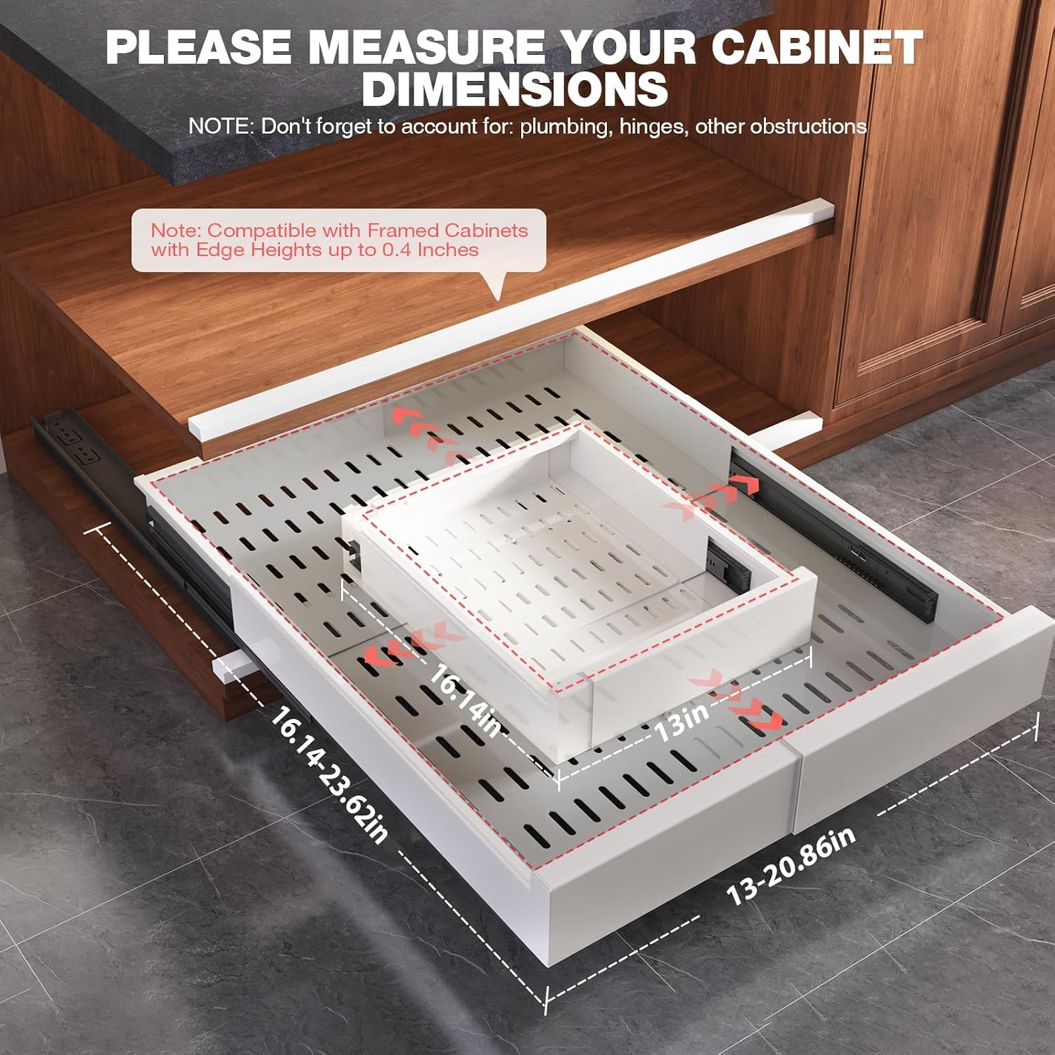 Thumbnail 5 de Seinloes 2 Pack Pull Out Cabinet Organizer