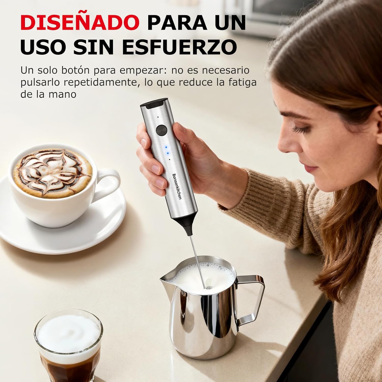 Thumbnail 6 de Bonsenkitchen Espumador de Leche 1500 mAh