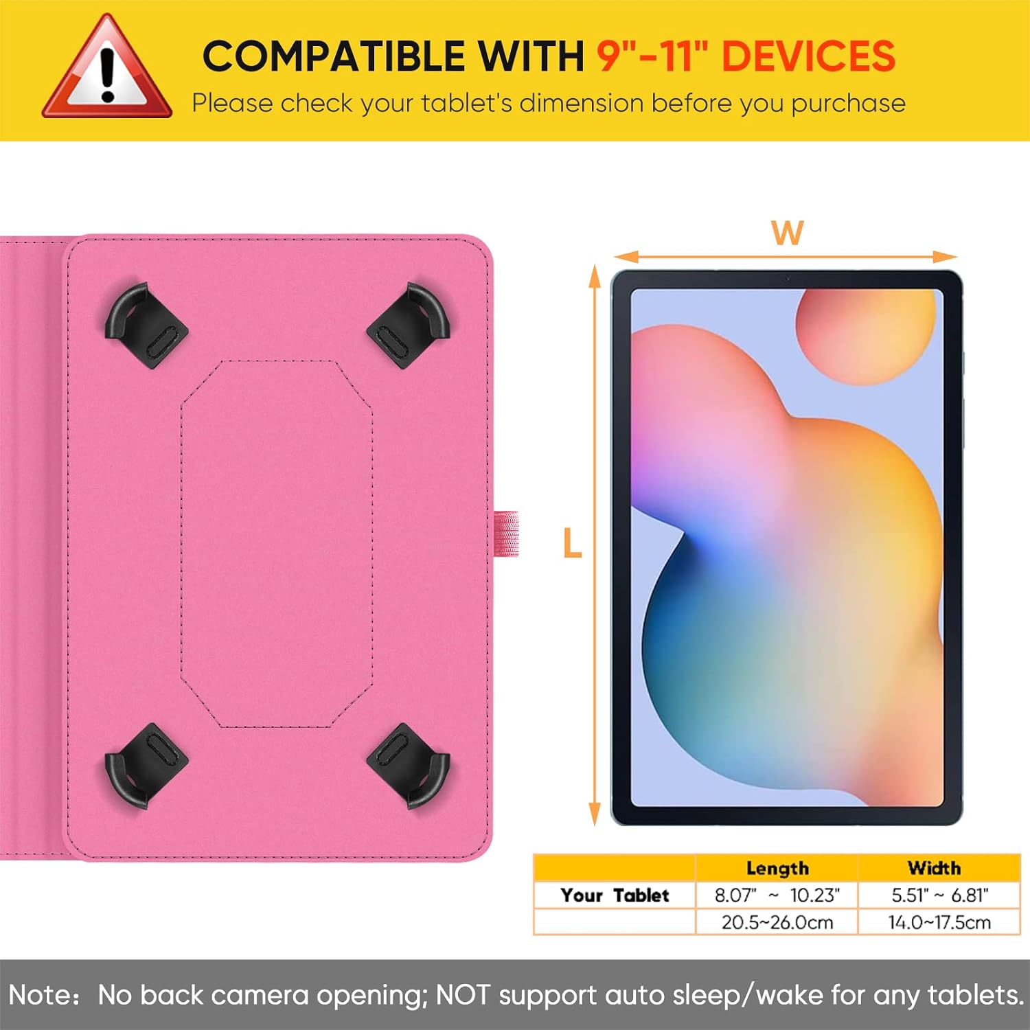 Detalle 1 de FINTIE Universal Tablet Hülle 10 Zoll Glitzer Pink