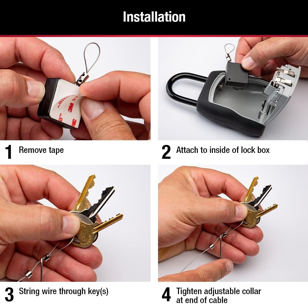 Detalle de Master Lock 5490D 格納式キーテザー ロックボックス対応、最大91cmケーブル