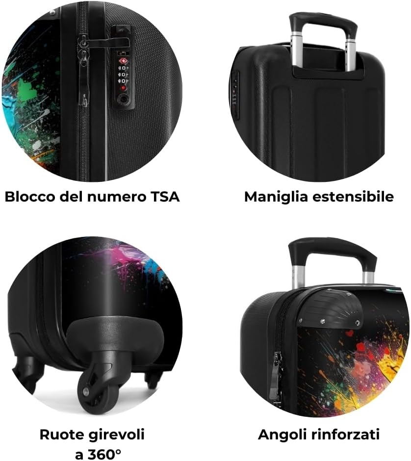 Thumbnail 6 de NoBoringSuitcases.com Trolley Bagaglio a Mano 55x40x20 cm, 2,6 kg – Pallone da Calcio Multicolore