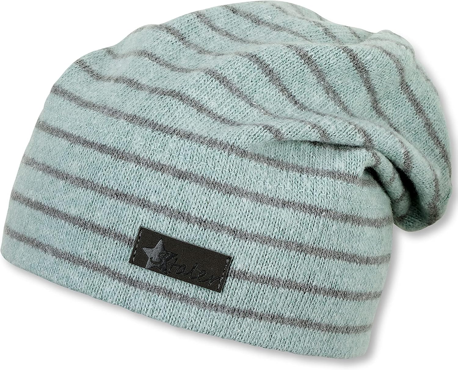 Detalle de Sterntaler Unisex Kinder Mütze Streifen – Slouch-Beanie aus Baumwollmischgewebe