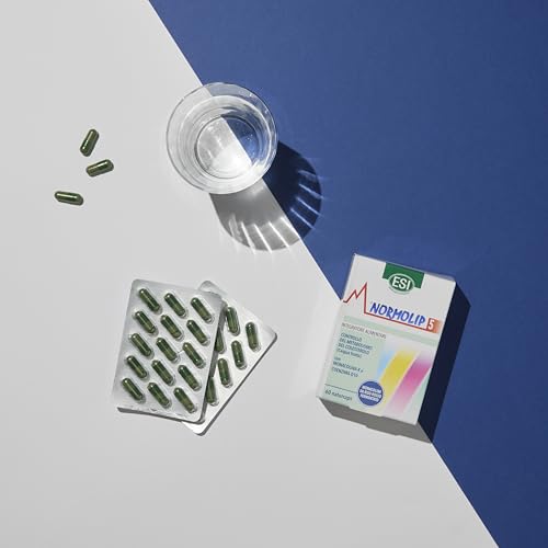Detalle de Normolip 5 di ESI Benessere Naturale: Integratore a base di Riso Rosso Fermentato e Caigua, 60 Naturcaps