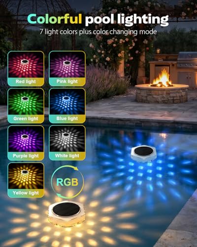Thumbnail 4 de Lámpara solar para piscina AdalyRoma: iluminación RGB flotante con control remoto y temporizador