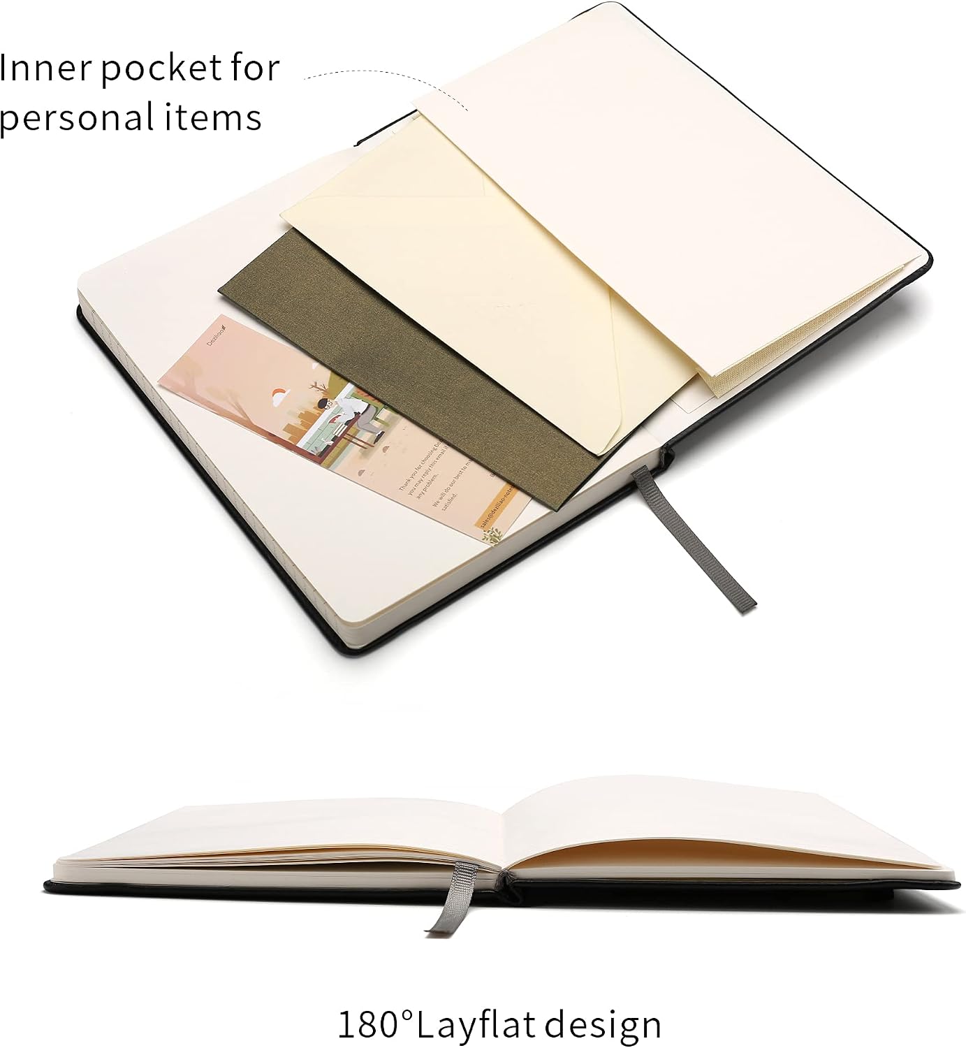 Thumbnail 3 de Deziliao D0005 Hardcover Notebook, A5, 100 gsm Ruled Paper, Black