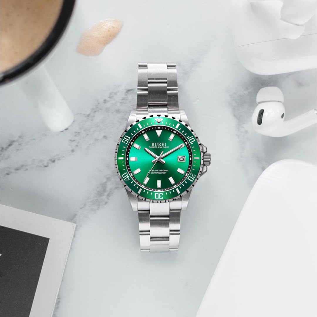 Detalle 2 de BUREI Montre Homme Grand Cadran 3 ATM